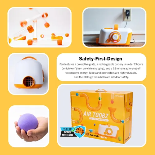 Vista 7 de Fat Brain Toys The Original Air Toobz, juguetes de construcción STEM impulsados por aire para niños y adolescentes, juguetes de construcción