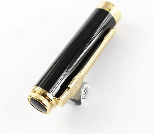 Vista 6 de Gullor Pluma estilográfica plateada con clip dorado y dragón auspicioso negro