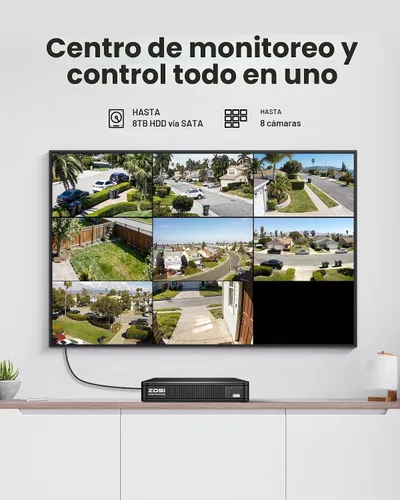 Vista 5 de ZOSI Sistema DVR de seguridad de 8CH 5MP con cámara de audio de inclinación