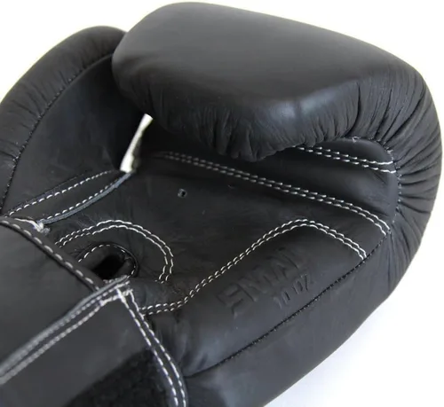 Vista 7 de SMAI Elite85 - Guantes de boxeo de cuero más envolturas de boxeo negras de 180 pulgadas, guantes de boxeo de competición hechos para sparring