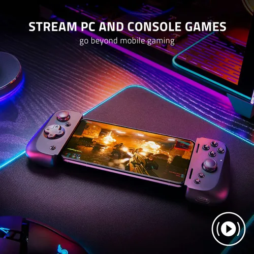 Vista 4 de Razer Kishi V2 Mobile Gaming Controller for Android: Console Quality Controls - Universal Fit - Stream PC, Touch Screen Android Games - Customizable