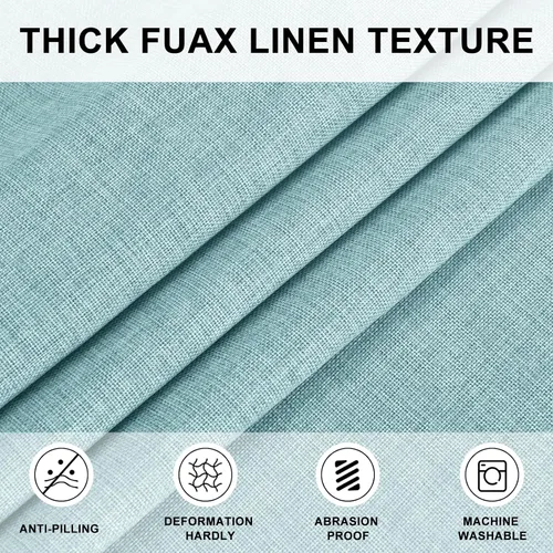 Vista 3 de Hiasan Mantel redondo de lino de 30 pulgadas, resistente a las arrugas y a las manchas, mantel de tela de poliéster lavable para comedor, cocina
