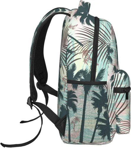Vista 3 de Palmeras Mochila Casual de Gran Capacidad Ligero Ajustable Para Hombre Para Mujer, Palmeras 8