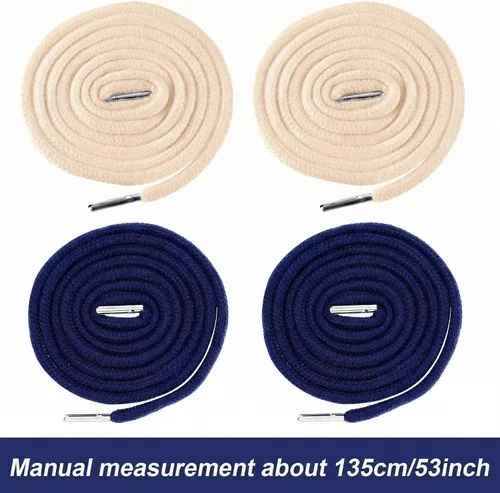 Vista 6 de Jetec Cordones de repuesto con cordón fácil de enhebrar para pantalones deportivos, pantalones cortos, pantalones, chaquetas (beige, azul marino)