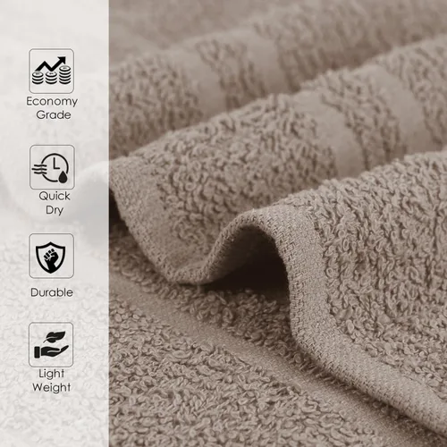 Vista 6 de Paquete de 24 Toallas de Mano Arena 100% Algodón Toalla de Spa – 16x26 pulgadas Toallas Faciales Altamente Absorbentes Gimnasio, Toalla para Cabello