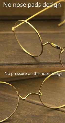 Vista 4 de Agstum Retro Small Round Optical Rare Wire Rim Eyeglasses Frame