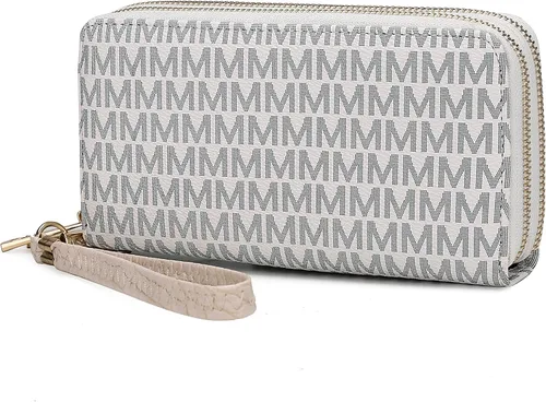 Vista 52 de MKF Collection Mia K - Cartera de pulsera para mujer, pequeña cartera de cuero vegano para tarjetas de crédito con cremallera y bolsillo