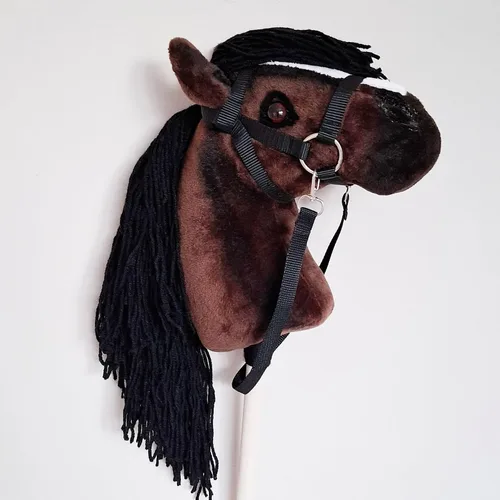Vista 3 de Caballo de juguete para niños A4 Castaño Caballo de juguete con palo