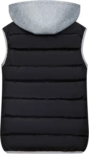 Vista 2 de Gihuo Chaleco acolchado con cremallera para mujer, chaleco acolchado sin mangas con capucha para invierno