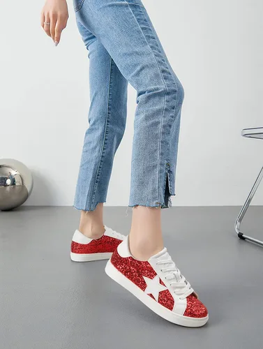 Vista 3 de PARTY Zapatos deportivos de moda para mujer, con cordones, cómodos, acolchados, para caminar