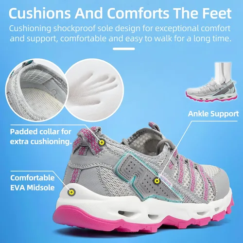 Vista 4 de Zapatos de senderismo acuático para mujer, para verano, deportes al aire libre, río, playa, anfibios, aeróbicos, natación, senderismo, senderismo