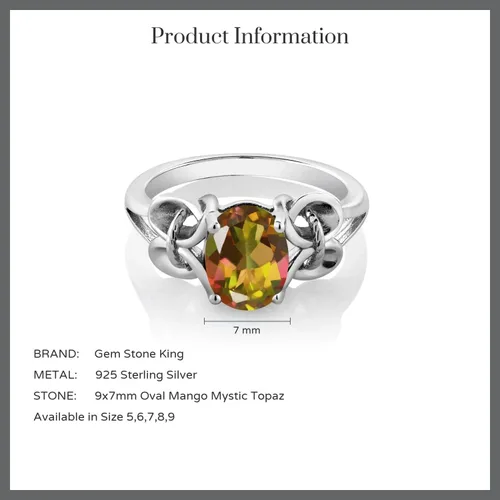 Vista 18 de Gem Stone King Anillo de compromiso ovalado con piedra natal para mujer, plata de ley 925, ovalado de 0.354 x 0.276 in, anillo de compromiso