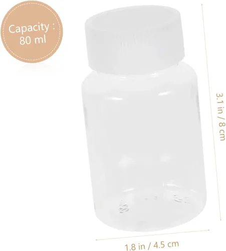 Vista 2 de 10 botellas vacías con tapas para medicamentos, botella de viaje, recipientes de plástico transparente, contenedores de maquillaje, botellas