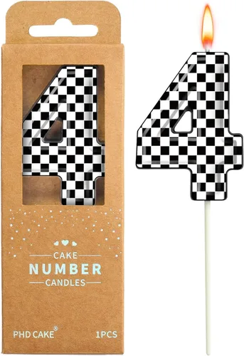 Vista 9 de PHD CAKE Velas de cumpleaños de carreras con número 1 de 7 cm, velas con temática de carreras geniales, velas de número para pastel, celebración