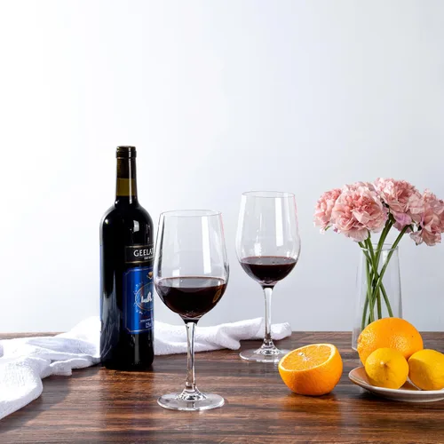 Vista 4 de KX-WARE Copas de vino acrílicas clásicas de todo propósito, 19 onzas, juego de 6 copas de vino de plástico con tallo transparentes