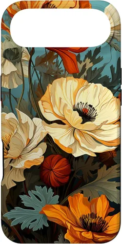 Vista 26 de Funda de flores mexicanas para iPhone 12 Pro Max Marigold Flower and Teal Aqua Blue Cyan