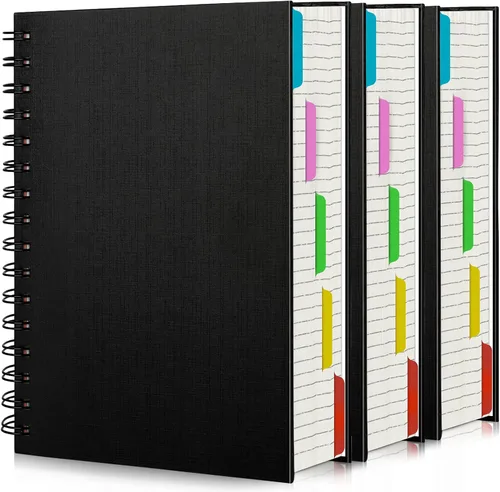 Vista 24 de EUSOAR Cuaderno de 5 materias, 1 pieza A4 de 11" x 8-1/2 pulgadas con espiral rayado universitario, bloc de escritura, 100GSM 120 hojas/240 páginas