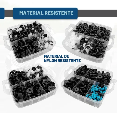 Vista 5 de Juego de 1101 clips para panel de moldura de puerta de automóvil, clips de retención de automóvil, juego de remaches de pasador de empuje