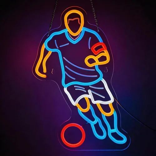 Vista 9 de Letrero de neón de jugador de béisbol, luz LED regulable de béisbol y decoración de pared para dormitorio de niños, cueva de hombres y fiestas