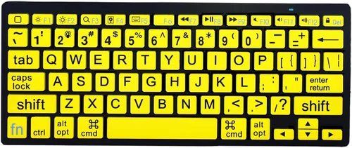 Vista 6 de HXMJ Mini teclado Bluetooth de impresión grande compatible con iPad, iPhone, iPod, MacBook para personas mayores y personas con discapacidad visual