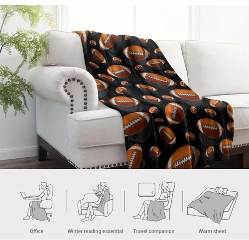 Vista 6 de Jekeno Manta de fútbol americano, regalos para niños, hijos, hombres, papá, marido, cumpleaños, Navidad, fiesta, decoración temática deportiva