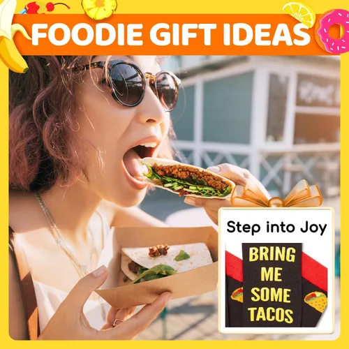 Vista 7 de HAPPYPOP Funny Food Socks Men - Women Hot Dog Ramen Taco Gifts, Pizza Taco Socks for Teen Boys Girls