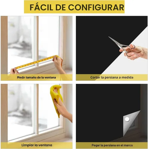 Vista 5 de RUseeN Cortinas opacas portátiles (79 x 57 pulgadas), cortinas de ventana, 100% material opaco, persianas temporales para guardería, dormitorio