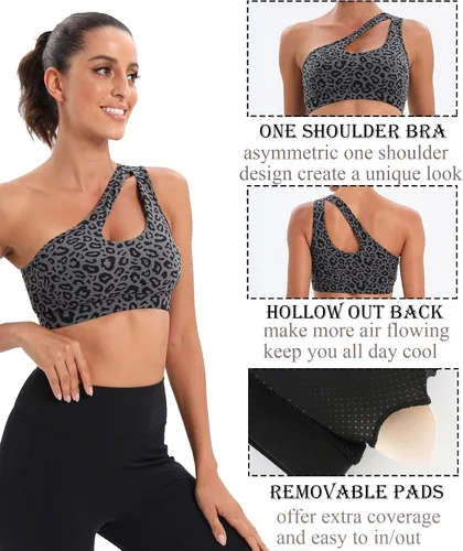 Vista 3 de Brasier deportivo de un hombro, para yoga de RUNNING GIRL