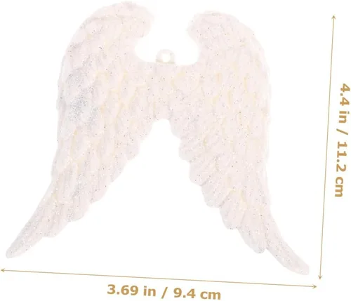 Vista 2 de BESPORTBLE 3 piezas de adornos de alas de ángel para árbol de Navidad, alas de ángel con purpurina, alas de ángel, colgante colgante para Navidad