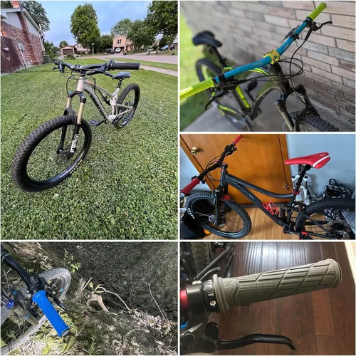 Vista 6 de FIFTY-FIFTY Empuñaduras de manillar de bicicleta de montaña, empuñaduras MTB de bloqueo único, cómodas y de bloqueo, mango de bicicleta