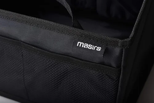 Vista 5 de Masirs Organizador de asiento trasero para automóvil, organiza cuidadosamente los artículos mientras viajas, se pliega para un fácil almacenamiento