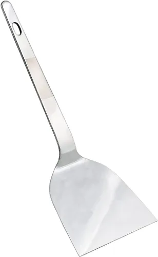 Vista 10 de TIKUSAN Okonomiyaki - Espátula de acero inoxidable para barbacoa, hecha en Japón (2.6 x 7.1 pulgadas)