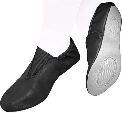 Vista 6 de Juego de dos zapatos de gimnasia negros y blancos para niños y adultos, zapatos de gimnasia para trampolín, zapatos de gimnasia para hacer