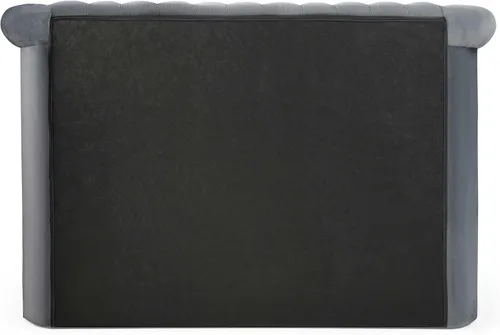 Vista 8 de Better Home Products Elizabeth - Cama Queen redonda de terciopelo de 91 x 101 pulgadas, color gris Negro