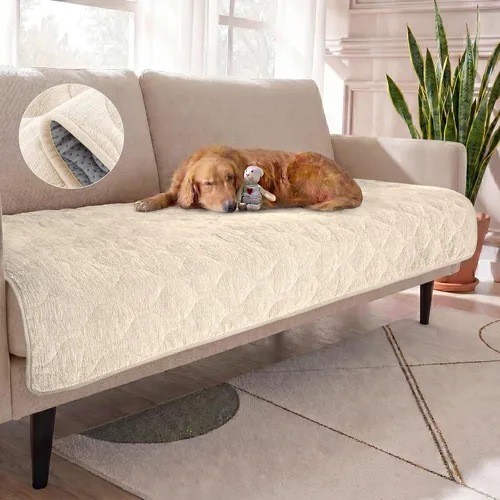 Vista 12 de Turquoize Funda para Sofá para Perros Lavable Antideslizante Fundas Protectoras para Sofá de 2-3 Cojines Apto para Mascotas Chenille Acolchado