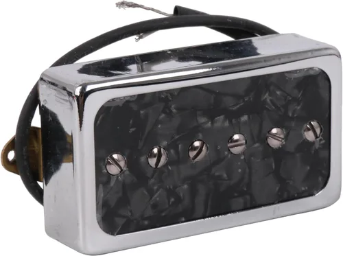 Vista 6 de Yibuy Black Pearl P90 - Juego de pastillas de puente y cuello de bobina única para piezas de guitarra eléctrica