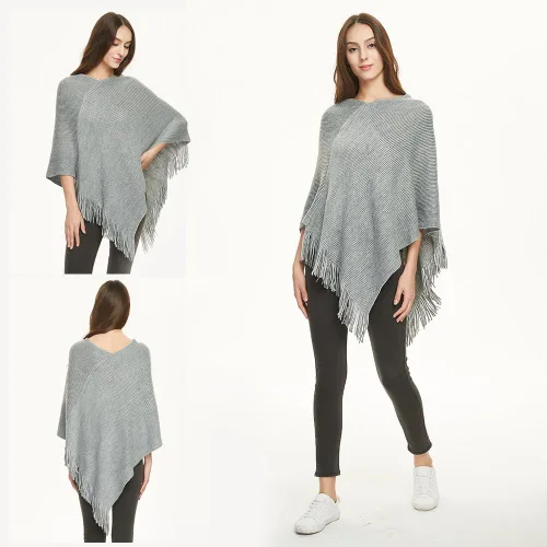 Vista 5 de Ferand Suéter tipo poncho ligero para mujer, chal versátil para otoño e invierno 2023