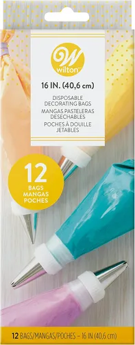 Vista 2 de Mangas desechables Wilton para decoración, 16 pulgadas, Paquete de 2, Transparente