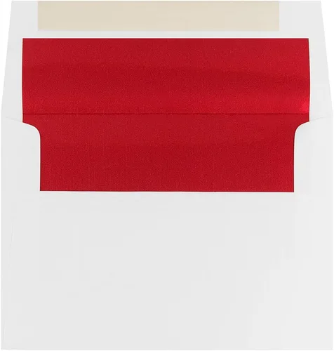 Vista 22 de JAM PAPER Sobres de invitación de papel aluminio A2 - 4 3/8 x 5 3/4 - Blanco con rojo - 50