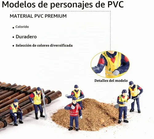 Vista 7 de 6 figuras pequeñas para trabajadores de la construcción a