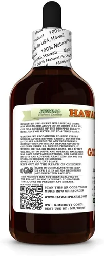 Vista 2 de Hawaii Pharm Goldenseal Extracto líquido sin alcohol, Goldenseal (Hydrastis Canadensis) Glicerita de hoja seca 4 onzas