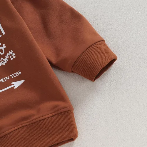 Vista 5 de Sudadera de manga larga con estampado de letras y estampado de letras para niños pequeños, para otoño e invierno