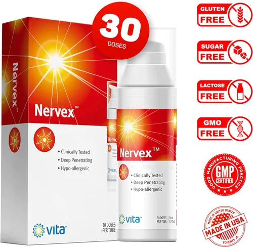 Vista 5 de Alivio del dolor por neuropatía con árnica de Nervex, R-ALA, B1, B5, B6, capsaicina, MSM. Calmar y regenerar. Reduzca el ardor, el hormigueo