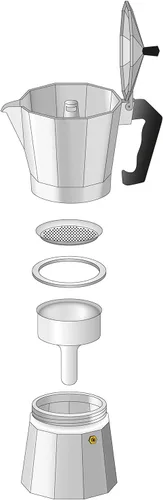 Vista 2 de Cilio Classico - Máquina de café espresso para estufa, color negro, 15 onzas