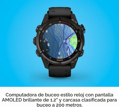 Vista 2 de Garmin Descent™ Mk3i, computadora de buceo y reloj inteligente GPS multideportivo, integración aérea, color negro