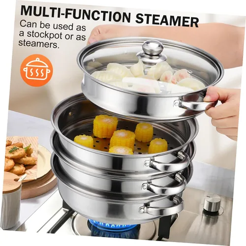 Vista 7 de Tofficu Multifuncional 4-capa Pot Vapor Hervir Olla Asiática para Stock Home Kitchen Accesorio