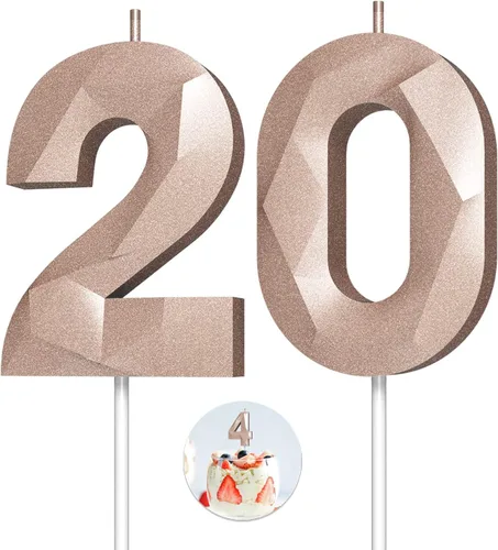 Vista 68 de Velas de cumpleaños con números (0 velas negras), forma de diamante 3D, decoración de pastel de feliz cumpleaños para niños y hombres, cumpleaños