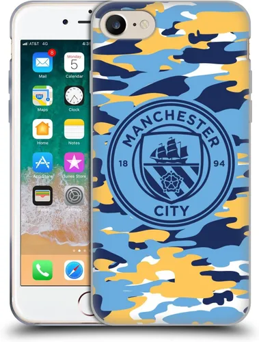 Vista 118 de Head Case Designs Funda de gel con licencia oficial del Manchester City Man City FC Blue Moon Badge Camou [protección de grado militar] compatible