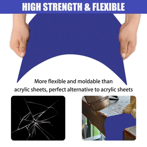 Vista 4 de Hojas de plástico ABS azul, paneles de plástico opaco de 12 x 16 pulgadas de grosor y 1/8 pulgadas de grosor, moldeables, flexibles que las hojas