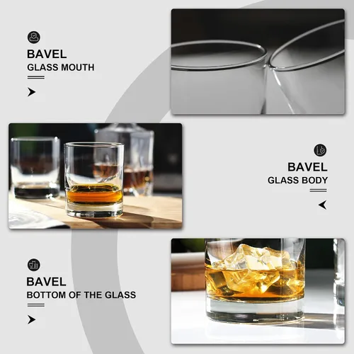 Vista 3 de Vasos de whisky estilo rock de 11 onzas, vasos cortos para campamento/fiesta, juego de 6